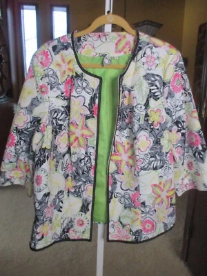 OFERTA SILKLAND 1X Chaqueta Blazer Floral Primavera Verano Pascua Manga 3/4 Foto 1 de 4