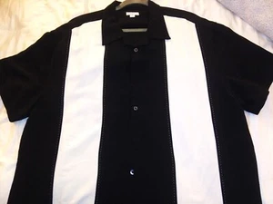 Merona Herren XL Freizeit/Bermuda Style Shirt schwarz/creme - Bild 1 von 4