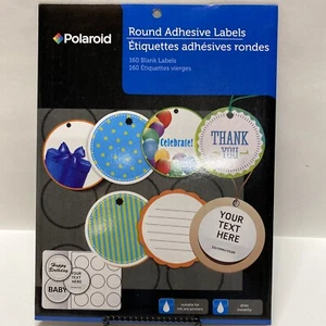 Polaroid Round Adhesive Labels 160 Blank Labels Personalize Your Own Labels NEW - Picture 1 of 2