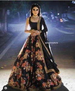 Ethnische indische Designer-Bollywood-Lehnga-Hochzeit Party Lehenga Choli Brauteid - Bild 1 von 2