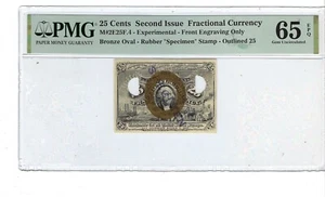 US 25 cent Fractional Currency Experimental M2E25F.4 PMG 65 EPQ 1 Of 1 - Picture 1 of 2