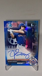 2017 Bowman Draft Chrome Picks Quinn Brodey AUTO Blue Refractor /150 #CDA-QB