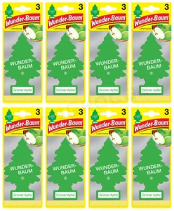 8 x WUNDER BAUM GREEN APPLE Car Scents Hanging Little Trees Air Freshener - Picture 1 of 3