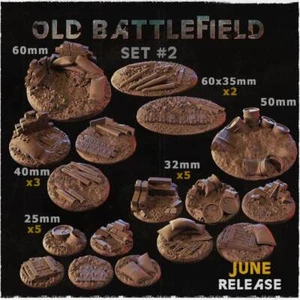 Warhammer 40K /AOS Resin Base Toppers Wargaming Old Battlefield - Picture 1 of 1