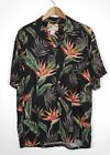 Vintage PARADISE FOUND Birds of Paradise 100% Rayon Hawaiian Button Shirt Size L