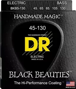 DR Bass Strings 5-Strings Black Beauties Performance Coating BKB5-130 45-130 - Picture 1 of 5