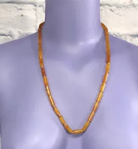 Tubular Brown Beads Necklace Beaded Women's Boho Hippie Retro - Picture 1 of 4