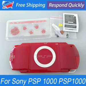 Set For Sony PSP 1000 PSP1000 Full Housing Shell Case Cover & Buttons Red - Picture 1 of 8