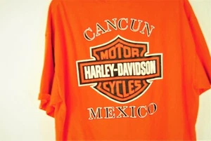 Harley Davidson men's Cancun short sleeve shirt, orange, XXL - Picture 1 of 4