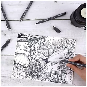 Fineliner Drawing Pen Set Of 12 - Picture 1 of 8