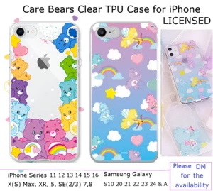 CARE BEARS Case for iPhone 16 15 14 13 Series, Samsung GALAXY CLEAR TPU LICENSED - Picture 1 of 9