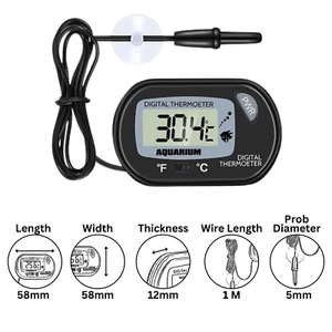 Termómetro LCD de doble pantalla para peces acuario con sonda externa Compre 2 y obtenga 1 GRATIS - Imagen 1 de 8