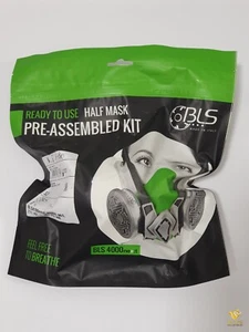 Maschera respiratoria BLS 4100next + 2 filtri P2NR particelle M/L 4000S mezza maschera maschera - Foto 1 di 3