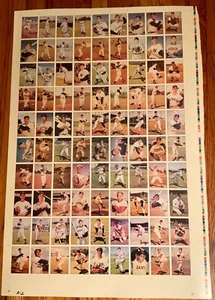 1979 TCMA Baseball Uncut Sheet(90) Koufax~Maris~Mays~Williams - Picture 1 of 8