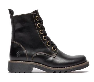 Fly London Mujer RAGI539 Botas Informales Alfombra Cuero Con Cordones Tobillo Talla UK 3-8 - Imagen 1 de 11