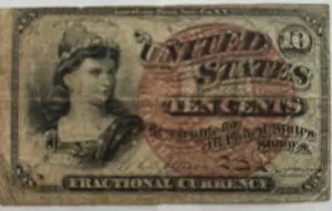 1863 10 Cents United States Fractional Currency #2363 - Picture 1 of 4