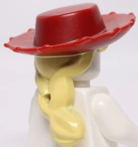 Lego Dark Red Hat Yellow Light Yellow Female Ponytail Hair Combo - Picture 1 of 2