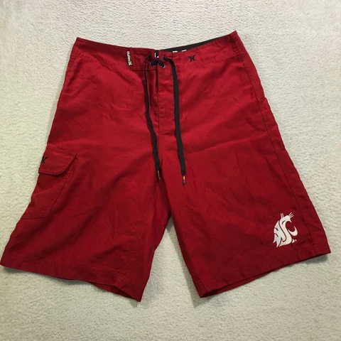 Hurley Washington State Cougars Board Shorts Mens 30 Red NCAA Basketball Cover
