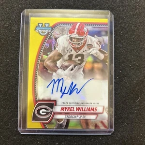 2024 Bowman University U Chrome Yellow Mykel Williams Auto /75 #PA-MWI Georgia - Foto 1 di 2