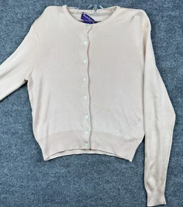 Vintage Ralph Lauren Purple Label Women's Silk Cardigan Sweater Size Medium - Picture 1 of 10