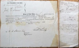 Documento de la Corte Suprema de Rochester, Condado de Monroe, Nueva York 1852 - Banco Comercial - Imagen 1 de 1