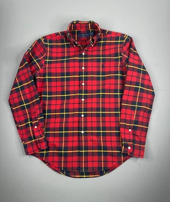 Ralph Lauren Classic Fit Plaid Button Down Shirt Mens Small Red Black - Image 1 of 4