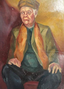 Vintage Ölgemälde Alter Mann Portrait - Bild 1 von 12
