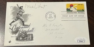 Waite Hoyt Signed Baseball's 100th Birthday Envelope JSA!! - Picture 1 of 3