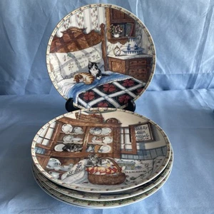 Knowles Cat Plates Limited Edition 8” By Hannah Hollister Ingmire Set Of 6 - Picture 1 of 13
