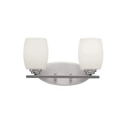 KICHLER Eileen 14.25" 2-Light Brushed Nickel Bathroom Vanity Light Etched Glass - Image 1 of 4
