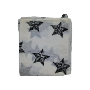 Creamie Schal Tuch weiß mit Sterne in schwarz 100% Baumwolle - Bild 1 von 1