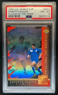 Contendientes de la Copa Mundial de Cubierta Superior 1994 Roberto Baggio Jugador del Año WC4 PSA 8 Foto 1 de 2