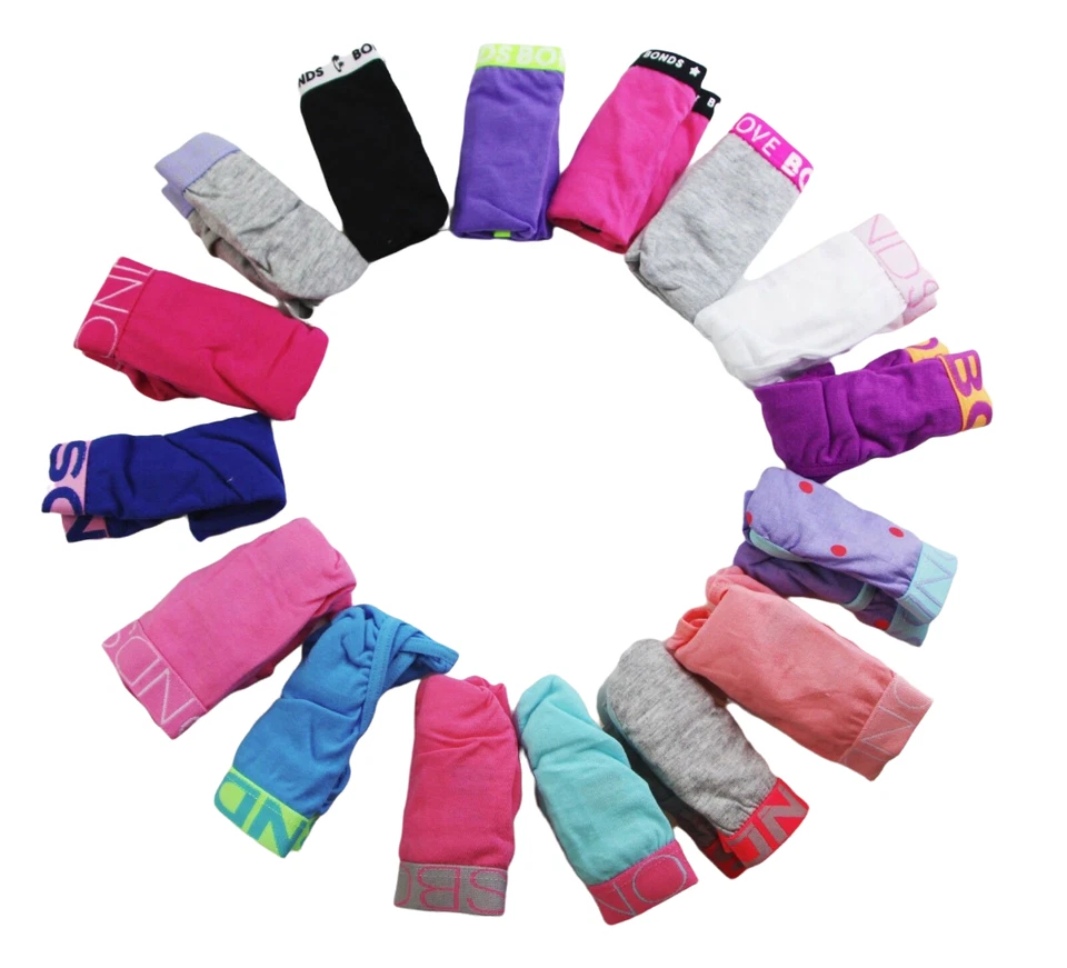 Bonds 4-Pack Girl's Plain Briefs - Size 2-3