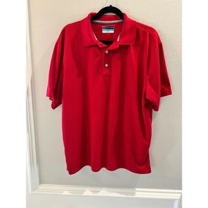 PGA Tour Mens Airflux Golf Red Polo Shirt Size L - Picture 1 of 5