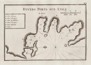 Kithnos Kythnos Île En Grèce Carte Roux 1764 - Afbeelding 1 van 1