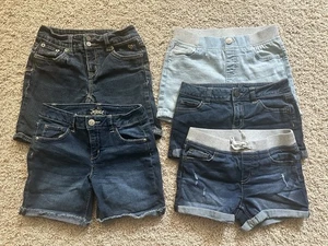 Justice Paket mit 5 blauen Jeansshorts für Mädchen Größe 12 - Bild 1 von 16