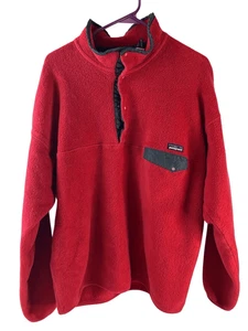 Patagonia XXL Synchilla red snap T-fleece USA vintage rn#51884 pullover - Picture 1 of 9