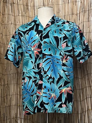 Camisa Hawaiana Go Barefoot Para Hombres SS Abotonada-Talla Pequeña-100% Algodón-HECHA EN EE. UU. Foto 1 de 4
