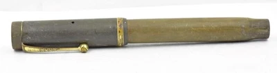antique Parker Black Hard Rubber Senior Duofold Fountain Pen crack & Chip bottom - Image 1 of 4
