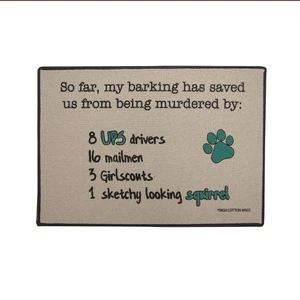 Funny Dog Bark Saved Us Outdoor Welcome Doormat Novelty Floor Rug Front Door Mat - Picture 1 of 4