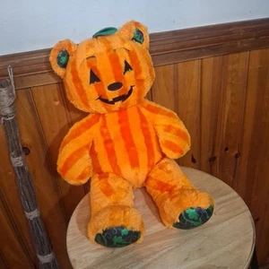 Build A Bear Plush 17" Pumpkin Jack-O-Lantern Halloween Vines Striped Orange BAB - Picture 1 of 10