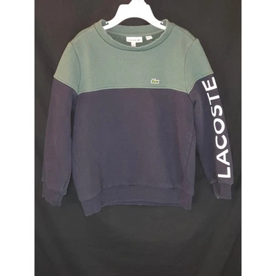 Sudadera Lacoste Niños Color Block Logo Cuello Redondo Verde Negro Talla 8 Foto 1 de 4