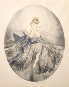 Print or Canvas - Woman and Dove  by Louis Icart - Picture 1 of 1