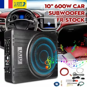 10'' 12V 600W Mince Actif Voiture Sous-siège Subwoofer Caisson de basse Orateur - Foto 1 di 12