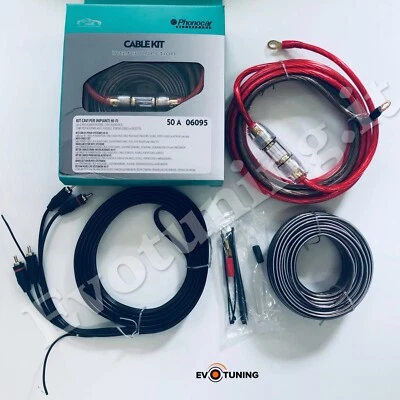 KIT CAVI AUDIO FUSIBILE AUTO INSTALLAZIONE SUB WOOFER AMPLIFICATORE PHONOCAR