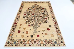 6 x 8 ft Oriental Tree Area Rug Afghan Hand Knotted Veg dye Wool Tribal Rug - Picture 1 of 11