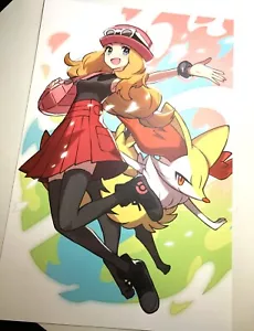 Serena & Braixen Pokemon Center exklusives Trainer-Display Kunstposter 11x17" - Bild 1 von 1