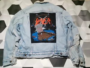 Giacca jeans Levis 527 Vintage Slayer 1989, musica rock. - Foto 1 di 13