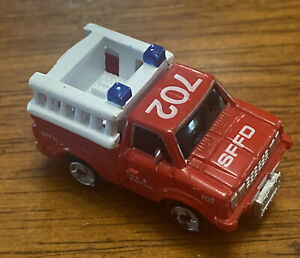 Vintage Micro Machines DATSUN Fire Rescue Truck Red White Ladder 1986 Galoob