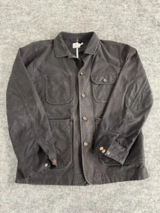 Flint And Tinder Denim Jacket Mens Medium Black Trucker Elbow Patches Jean N307 - Picture 1 of 9